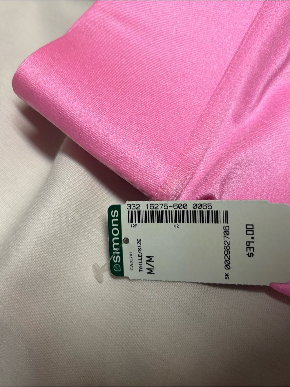 Simons Bright Pink Satin leggings